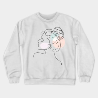 abstract lady, line art woman Crewneck Sweatshirt